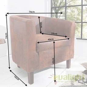 Fotoliu elegant si confortabil cu tapiterie din microfibra Hemingway, whisky braun A-38475 VC