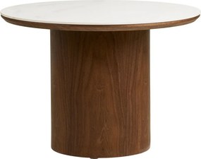 Măsuță de cafea în culoare naturală închisă rotundă cu blat ceramic ø 60 cm Noli – House Nordic