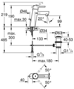 GROHE 23450001 - Baterie pentru lavoar CONCETTO M, crom lucios