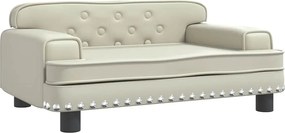 vidaXL Pat de câini, crem, 70x45x30 cm, piele ecologică