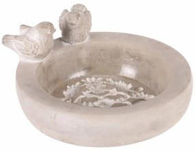 Alimentator pentru păsări din beton Cerc, gri , 25x 22 x 12 cm