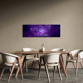 Tablou -abstracție violetă (cu ceas) (90x30 cm)