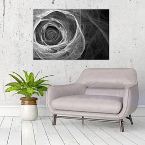 Tablou - Abstract trandafir negru și alb (90x60 cm)