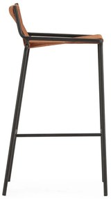 Scaun de bar teracotă din metal (înălțime șezut 65 cm) Emily – Marckeric