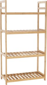 Etajera FIORE TIP 2, bambus natural lacuit, 53x26x100 cm