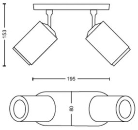 Philips Hue FUGATO LED RGBW spot 2xGU10/4,2W/230V negru dimabil