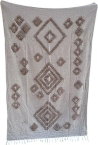 Pled din bumbac reciclat MYCHA IBIZA 130x170 cm, bej