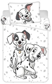 Lenjerie de pat pentru copii albă din bumbac pentru pătuț 100x135 cm 101 Dalmatians – Jerry Fabrics