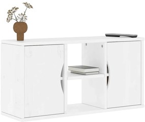 vidaXL Dulap TV „ODDA” alb 79x24x40 cm din lemn masiv de pin