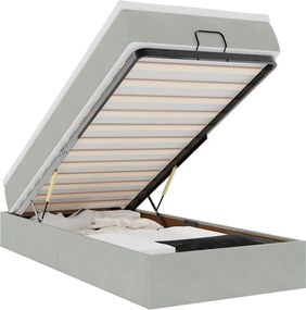 vidaXL Cadru de pat otoman cu saltea Gri deschis 100x200cm catifea