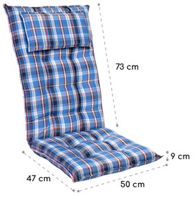 Sylt, pernă tapițată, pernă pentru scaun, spătar mai înat, poliester, 50 × 120 × 9 cm, 2 × perne