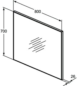 Oglinda dreptunghiulara 80 cm Ideal Standard S MirrorLight 800x700 mm