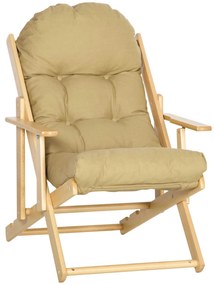 HOMCOM Scaun Pliabil pentru Living cu Brațe și Pernă Căptușită, 71x89x96 cm, Maro Deschis | Aosom Romania