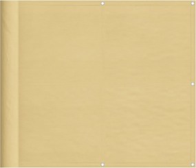 vidaXL Paravan de balcon, nisipiu, 90x500 cm, 100% poliester oxford