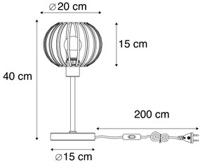 Lampa de masă de design neagră - Johanna