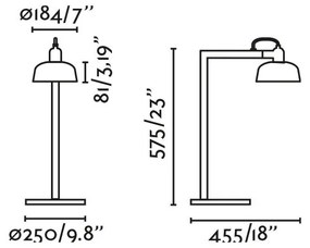 Veioza de birou metal TATAWIN negru, alb