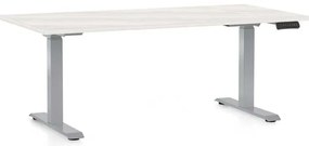 Masă înălțime reglabilă OfficeTech D, 160 x 80 cm, picioare gri, frasin alb