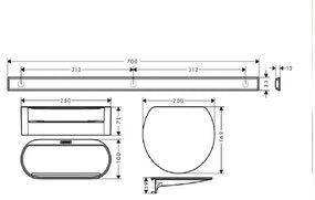 Set accesorii baie Hansgrohe AddStoris, negru mat - 27966670