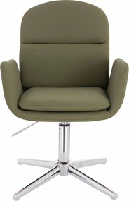 HR480CROSS Scaun Khaki Piele Ecologica Premium Soft cu Bază Cromata