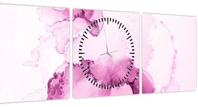 Tablou - Decor roz (cu ceas) (90x30 cm)