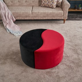 Taburette Alis Pouf roșu și negru