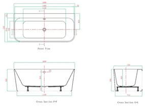 Cada freestanding Kreiner Maggie 160x75 cm finisaj alb lipita de  perete  BTW