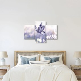 Tablou - Fluture și lavandă (90x60 cm)