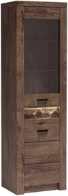 Vitrina INDIANAPOLIS I4, frasin inchis, PAL laminat/furnir ABS/metal,