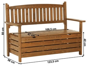 Bancă de grădină, maro, 123,5 cm, DILKA