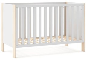 Pătuț alb/în culoare naturală 60x120 cm Esteban – Marckeric