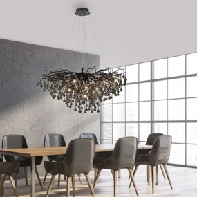 Paul Neuhaus 2192-18 - Lustră suspendată pe cablu ICICLE 10xG9/40W/230V 50x100 cm negru