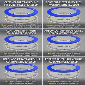 HOMCOM Protecție Margine pentru Trambulină, Ø366x1.5 cm, Albastru | Aosom Romania
