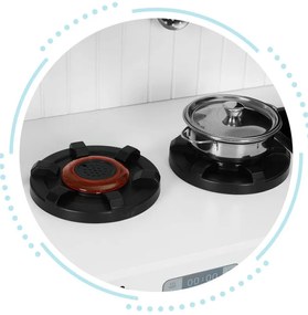Bucătărie pentru copii din lemn, cuptor, arzătoare cu microunde, accesorii