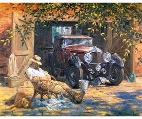 Pictura pe numere cu un cadru "Om cu mașină" 50x40 cm