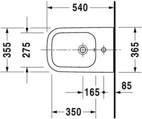Duravit Happy D.2 Bideu suspendat 36x54 cm