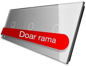 Panou intrerupator simplu+simplu+simplu cu touch Livolo din sticla