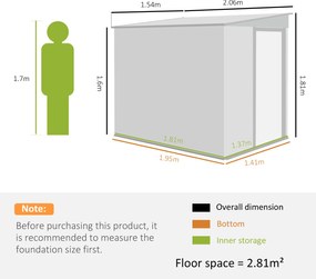 Outsunny Casă din Metal Galvanizat 7 x 5ft, cu Ușă Glisantă | Aosom Romania