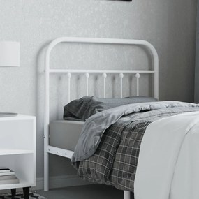 vidaXL Tăblie de pat metalică, alb, 80 cm