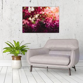 Tablou pe sticlă cu florile tufișului înflorit (70x50 cm)