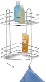 Etajeră cromată cu 2 nivele pentru colț perete Wenko Exclusive