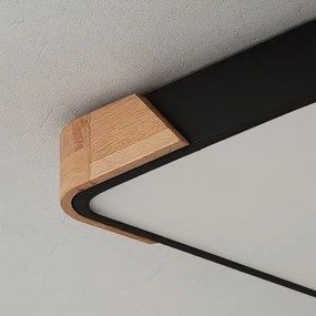 Brilagi - Corp de iluminat LED PILANA dimerizabil, 48W/230V, stejar/negru, 42x42 cm + telecomandă