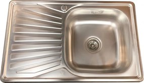 Chiuveta inox Inter Ceramic cu o cuva si picurator stanga finisaj inox lucios 80x50 cm