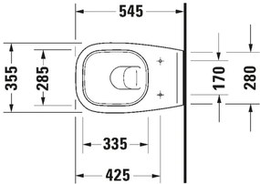Duravit 25350900002 - Vas WC suspendat D-CODE, ceramică, alb lucios