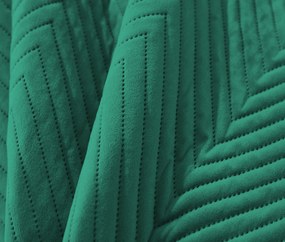 Cuvertura de pat din catifea verde cu model ARROW VELVET Dimensiuni: 200 x 220 cm