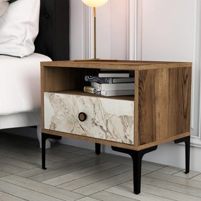 Noptieră Lizbon Walnut White