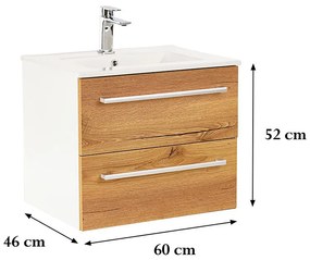 Dulap inferior Vario Clam 60 cu lavoar, stejar alb