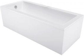 Mexen Cubik cadă dreptunghiulară 130 x 70 cm cu carcasă, albă - 55031307000X