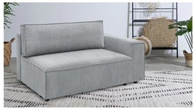 Modul pentru canapea gri deschis cu tapițerie din catifea reiată (cu colț pe partea dreaptă) Nihad modular – Bobochic Paris