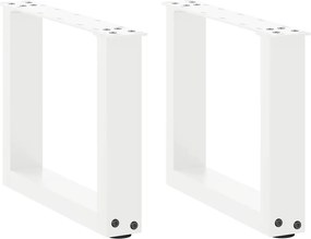 vidaXL Picioare pentru măsuță de cafea în formă de U, 2 buc., alb, 40x(30-31) cm, oțel