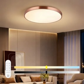 Immax NEO 07323L-LED plafonieră SEMPLICI, dimmerabilă, 96W/230V, Ø80 cm, Wi‑Fi Tuya, roz + telecomandă